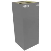 WITT GeoCube Square Recycling Receptacle w/ Slot Opening - 36 gallon, Slate